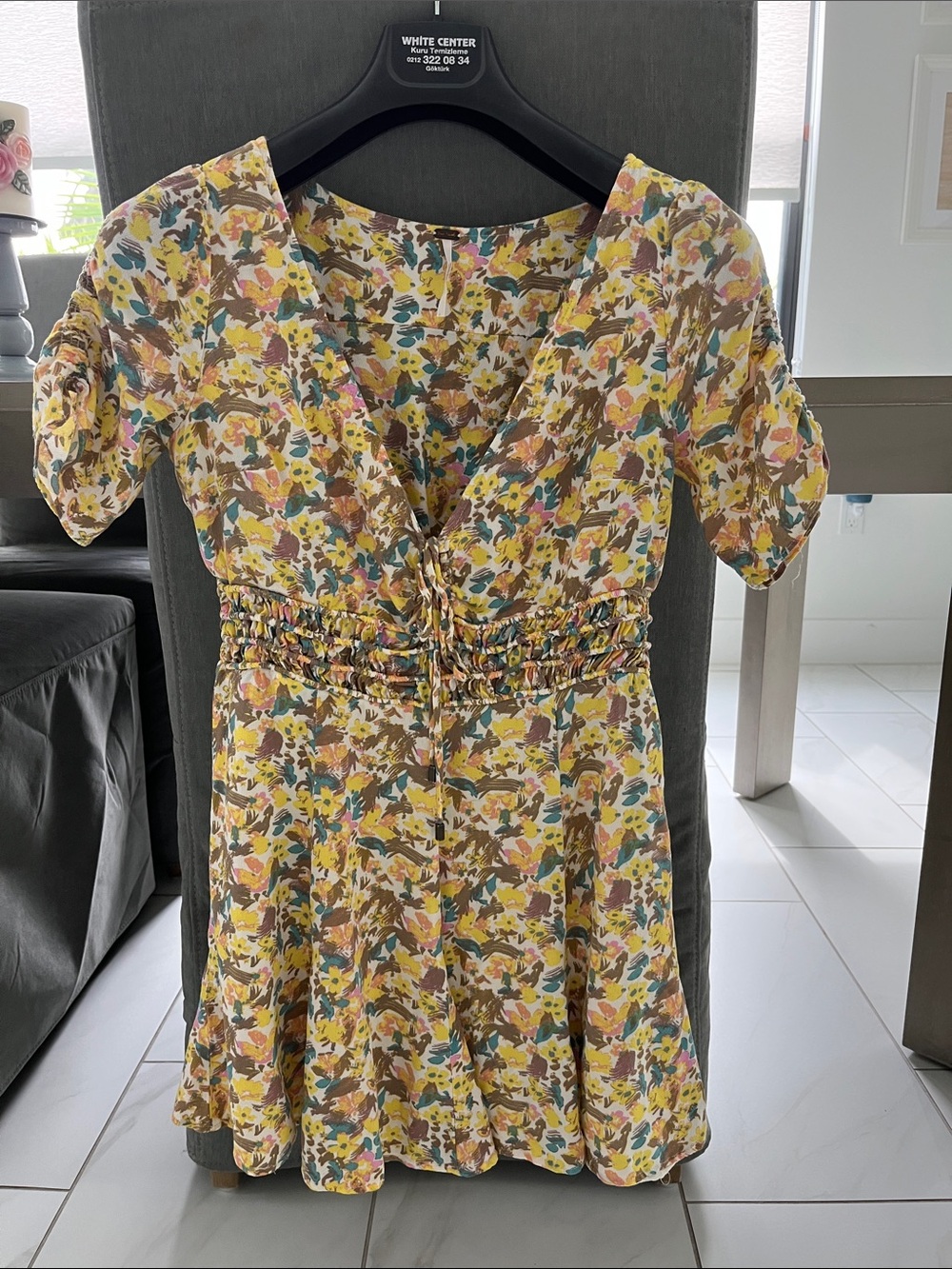 Free people floral mini flare dress